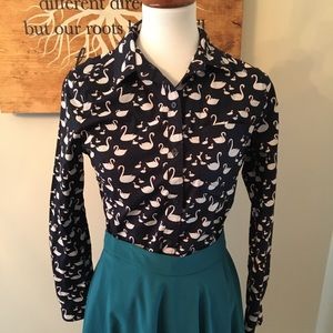 Banana Republic Swan print Button Down